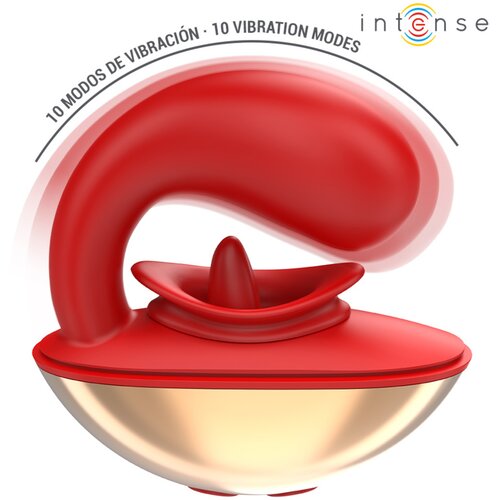 Intense Mariah U Shape Vibrator &amp;amp; Stimulator Red Slike