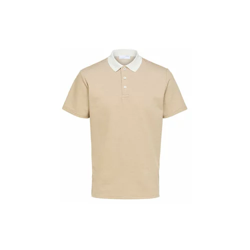 Selected Homme Polo majica 16088538 Bež Regular Fit