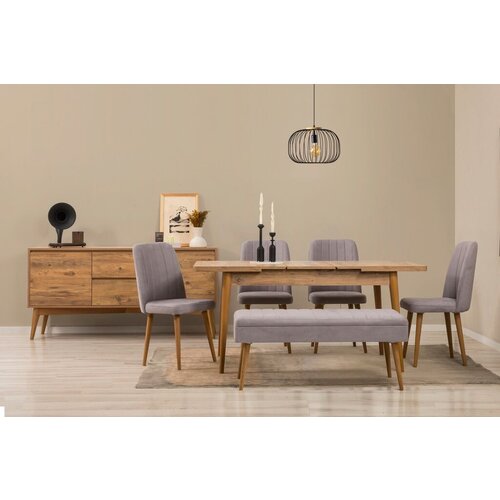Hanah home Trpezarijski set Vina Bench 04 0701, 6 delova, Sivi Cene
