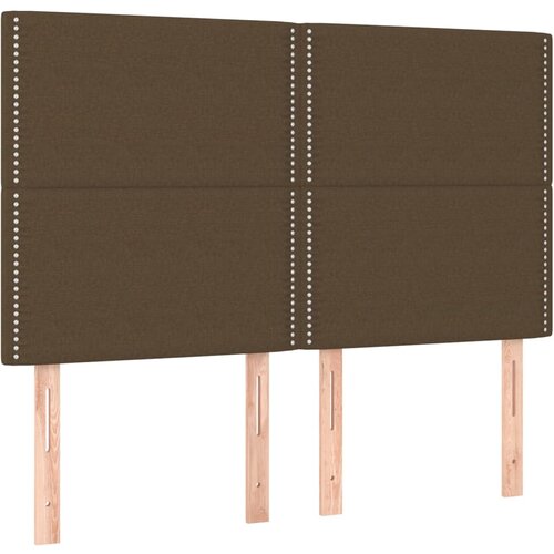  LED uzglavlje tamnosmeđe 144x5x118/128 cm od tkanine Slike