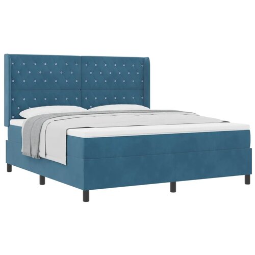 Box spring krevet s madracem Plava 180 x 200 cm Bar&amp;scaron;un - Tamno plava 180 x 200 cm Kristal s dugmadima Slike