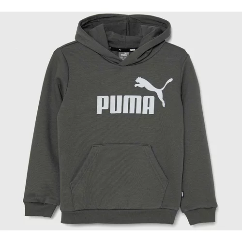 Puma Otroški pulover siva barva, s kapuco