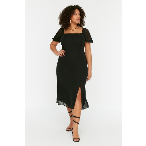 Trendyol Curve Black Slit Woven Dress Slike
