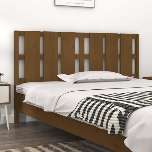 VidaXL Uzglavlje za krevet boja meda 185,5x4x100 cm masivna borovina Slike