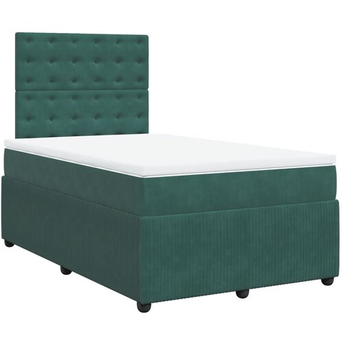 vidaXL Box spring postelja z vzmetnico temno zelen 120x190 cm žamet, (21307993) Cene