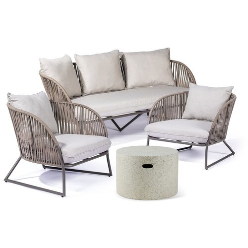 Bonami Selection set vrtnega pohi&amp;scaron;tva indonesia s trisedežnim kavčem in mizo loris, &amp;oslash; 60 cm Slike