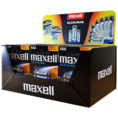 Maxell Alkaline LR03 AAA 4-pack Display (30 blister packs /120 batteries) Slike