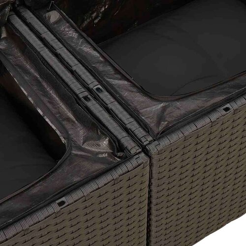  9-dijelni set vrtnih sofa s jastucima crni od poliratana bagrem Slike