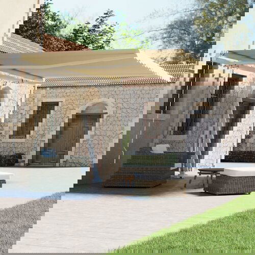 vidaXL Prostostoječa ročno zložljiva tenda 450x300 cm krem Cene