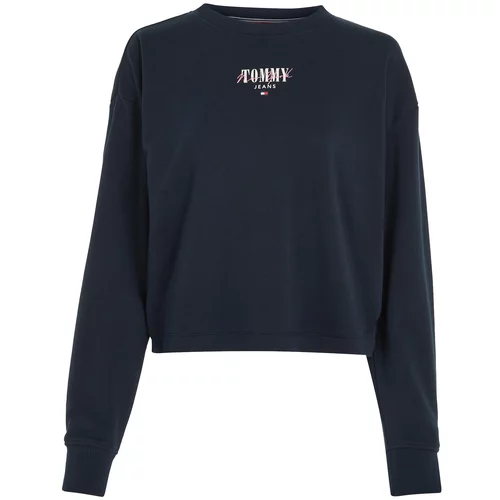 Tommy Jeans Curve Sweater majica morsko plava / svijetloroza / bijela