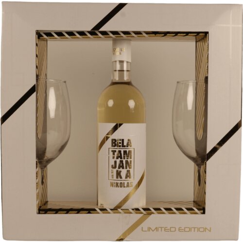  Belo vino NIKOLAS Wines Tamjanika 0,75l + 2 ča&amp;scaron;e Slike