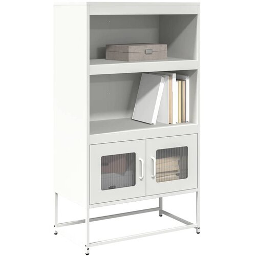 vidaXL Visoka deska Bela 68x39x123 cm Jeklo Cene