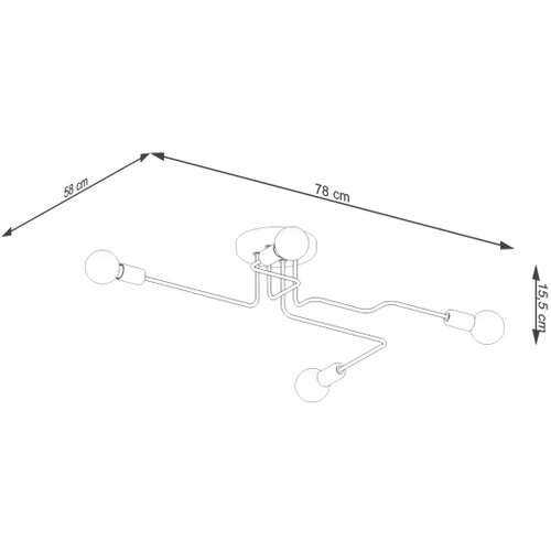 Sollux Lighting SL.1446 - Plafonski luster VECTOR 4xE27/15W/230V crna Cene