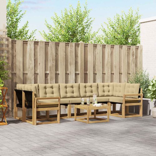  Set vanjskih sofa 8 kom. Bijela i bež Slike