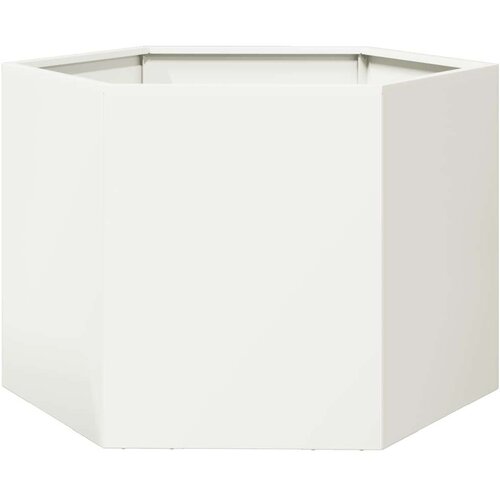 VidaXL Vrtna sadilica bijela &amp;scaron;esterokutna 69x60x45 cm čelična Slike