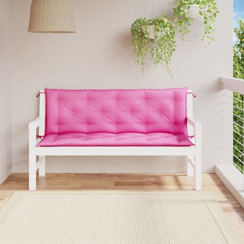 VidaXL Blazina za vrtno klop 2 kosa roza 150x50x7 cm blago Slike
