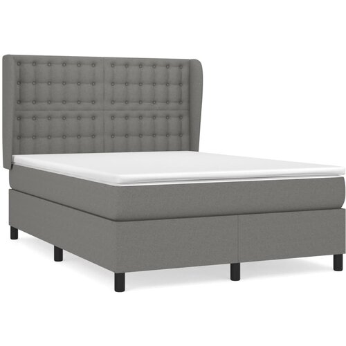 Maison Chic Box spring posteljni - Vzmetna postelja z vzmetnico temno siv 140x190 cm blago SL7071, (21900476) Cene