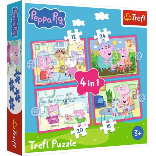 Trefl Puzzle 4 u 1 &amp;ndash; Peppa voli avanture (12, 15, 20 i 24 dijela) Slike