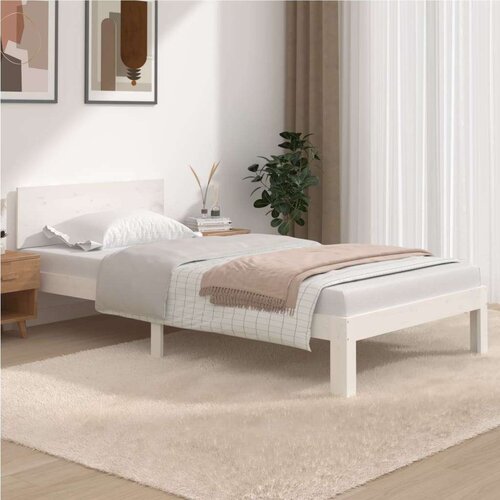  Okvir za krevet od masivne borovine bijeli 100 x 200 cm Slike