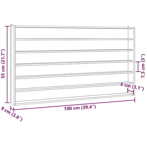  Drvena kolekcionarska vitrina sa 6 polica 100x9x55 cm Slike