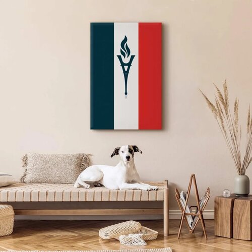  Slika - Torch Against the Backdrop of the French Flag 40x60 Premium Print Slike