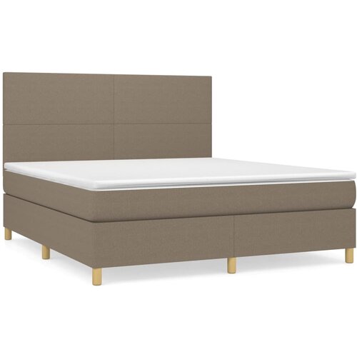 VidaXL Box spring postelja z vzmetnico taupe 160x200 cm blago, (20895276) Slike