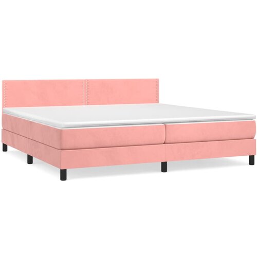 Maison Chic Box spring postelja - Vzmetna postelja z vzmetnico roza 200x200 cm žamet SL21349, (21881013) Cene