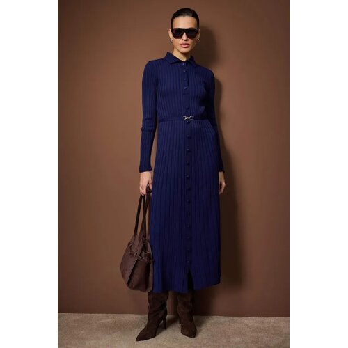 Trendyol Modest Ženska haljina Tctaw26Eb00014, Tamnoplava Slike