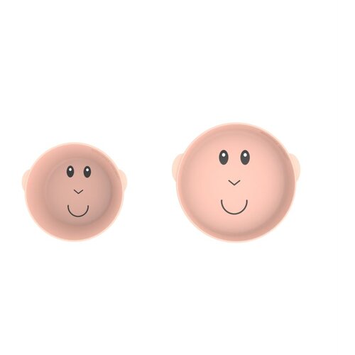 Matchstick monkey Monkey Plate &amp;amp; Bowl komplet pribora za jelo za djecu Dusty Pink 1 kom Slike