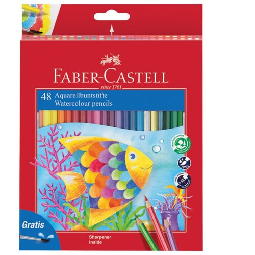  BOJE DRVENE-VODENE 48BOJA PLUS KIST PLUS &Scaron;ILJILO AQUARELL FABER CASTELL 114448 BLISTER Cene