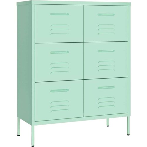 VidaXL Omarica s predali mint zelena 80x35x101,5 cm jeklo Slike