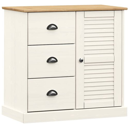  Komoda s ladicama VIGO 78x40x75 cm bijela od masivne borovine Slike