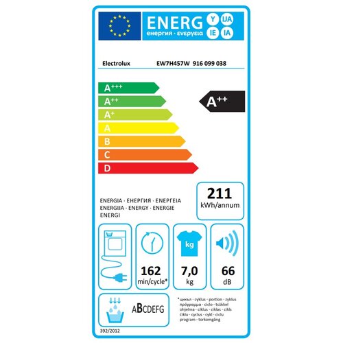 Electrolux Ma&amp;scaron;ina za su&amp;scaron;enje ve&amp;scaron;a sa toplinskom pumpom EW7H457W Slike