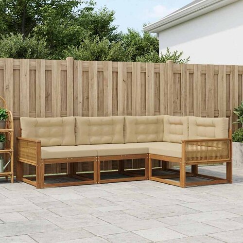  Set vanjskih sofa 4 kom. Prirodna i bež Cene