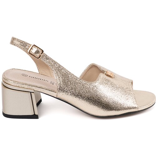 GOODIN Suede heeled sandals gold Slike