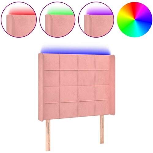 Maison Chic led posteljno vzglavje - vzglavna omarica - nočna omarica roza 103x16x118/128 cm žamet, (21707094) Cene