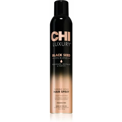 CHI Luxury Black Seed Oil Flexible Hold Hairspray lak za kosu za fleksibilno učvršćivanje 284 ml
