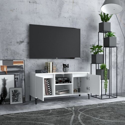  ormarić s metalnim nogama bijeli 103,5 x 35 x 50 cm Slike