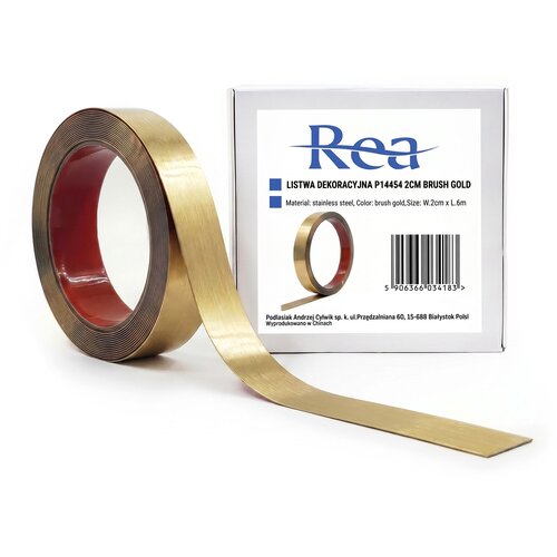 Rea Samolepilna dekorativna letev P14454 2cm Brush Gold Slike