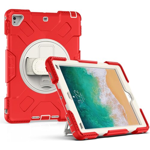 NIKCORP Ovitek za iPad 10.2 (2021/2020/2019), oklepljen s 360&deg; vrtljivim stojalom, ročajem in za&scaron;čito pred udarci, rdeč, (5000139259) Cene