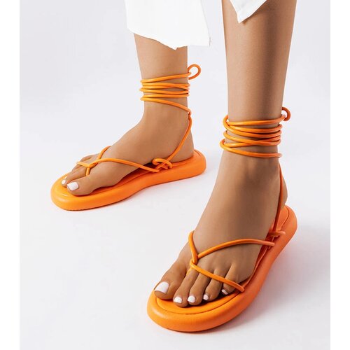 Gemre Orange lace-up sandals Laurence Cene