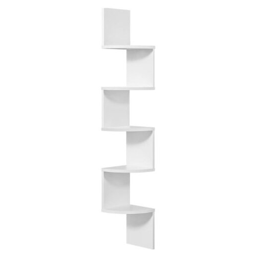 Vasagle kotni stenski regal, 5-nivojski, 20 &amp;times; 20 &amp;times; 127,5 cm, mat bela Slike