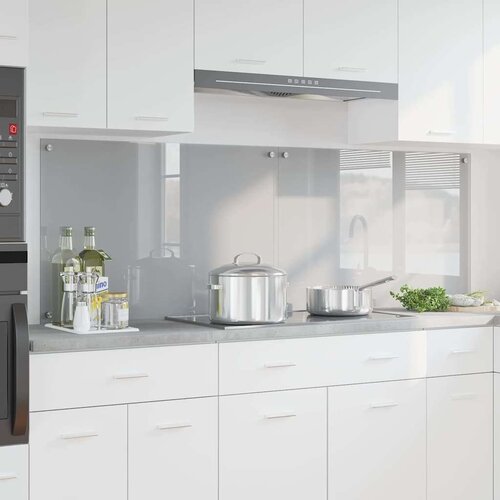 vidaXL Zaščita za kuhinjo 2 pcs Svetlo siva 90 x 60 cm kaljeno steklo Cene