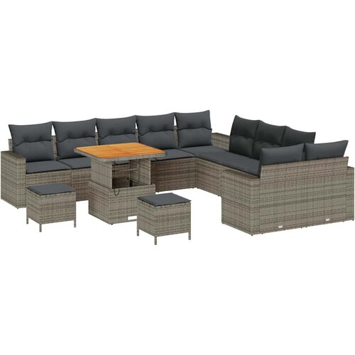 vidaXL Vrtna sedežna garnitura z blazino 13 pcs Siva 80 x 80 x 71 cm, (5000020681) Cene
