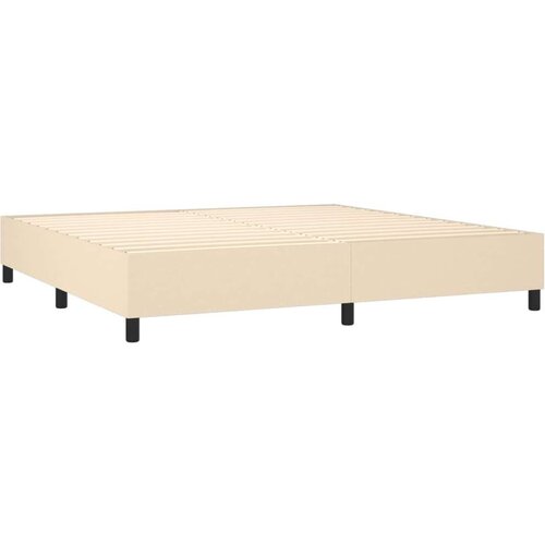  S oprugama i madracem krem 200 x 200 cm od tkanine Slike