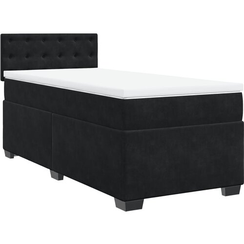vidaXL Box spring postelja z vzmetnico črna 90x200 cm žamet, (21306464) Cene