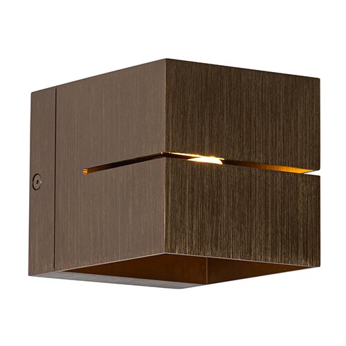 QAZQA Smart wandlamp donkerbrons 9,7 cm incl. LED - Transfer Groove Slike