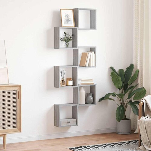  Zidne kockaste police 6 kom Siva Sonoma 30x15x30 cm Slike