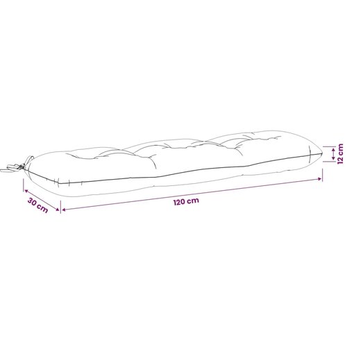  Jastučići za klupe VIANEN 2 kom. 100% poliester Plava - Plava 120 x 30 x 12 cm Slike