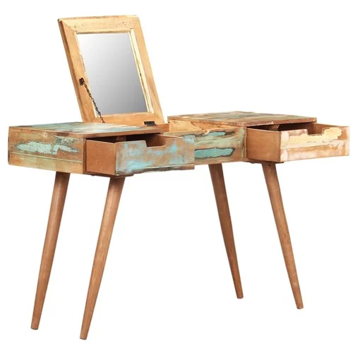  Kozmetična mizica z ogledalom 112x45x76 cm trpredelan les
